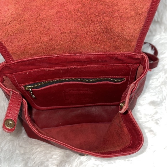 Coach Vintage Rare Red Convertible Backpack Crossbody Shoulder Bag Purse - Picture 12 of 17